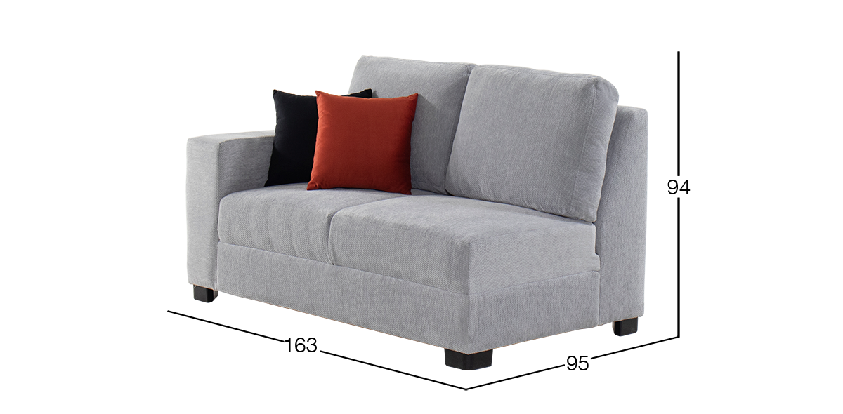 Sofá 2 Plazas Izquierdo Terra Gris