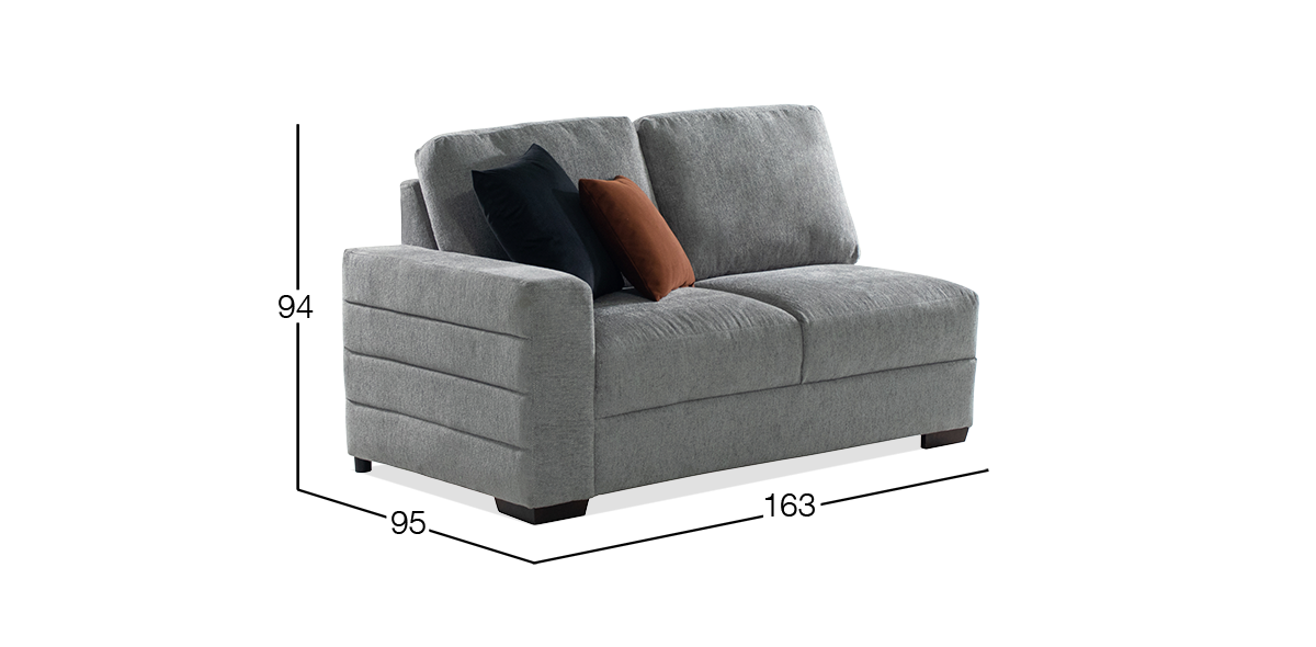 Tamara Gris Love Seat Brazo Izquierdo