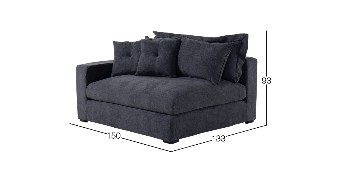 Sofá 2 Plazas Izquierdo Ashmont Negro