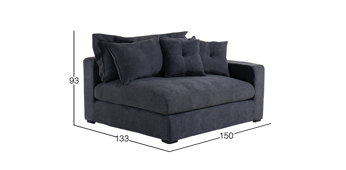 Sofá 2 Plazas Derecho Ashmont Negro