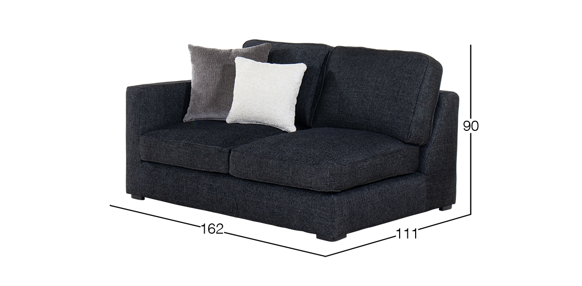 Sofá 2 Plazas Izquierdo Bogart Negro