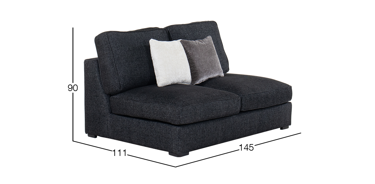 Sofá 2 Plazas Bogart Negro