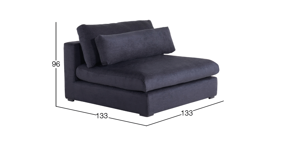 Sofá 2 Plazas Vermont Negro