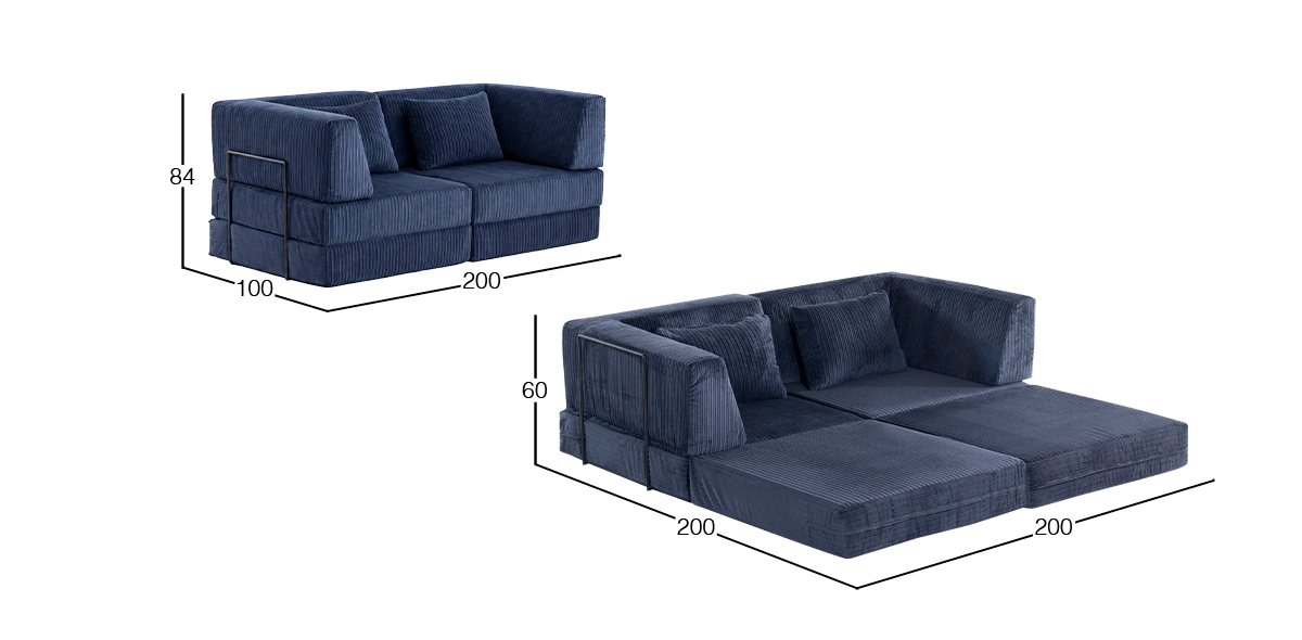 Sofá Cama Loto Azul
