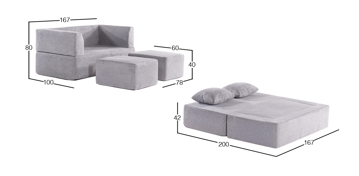 Sofá Cama Valencia Gris