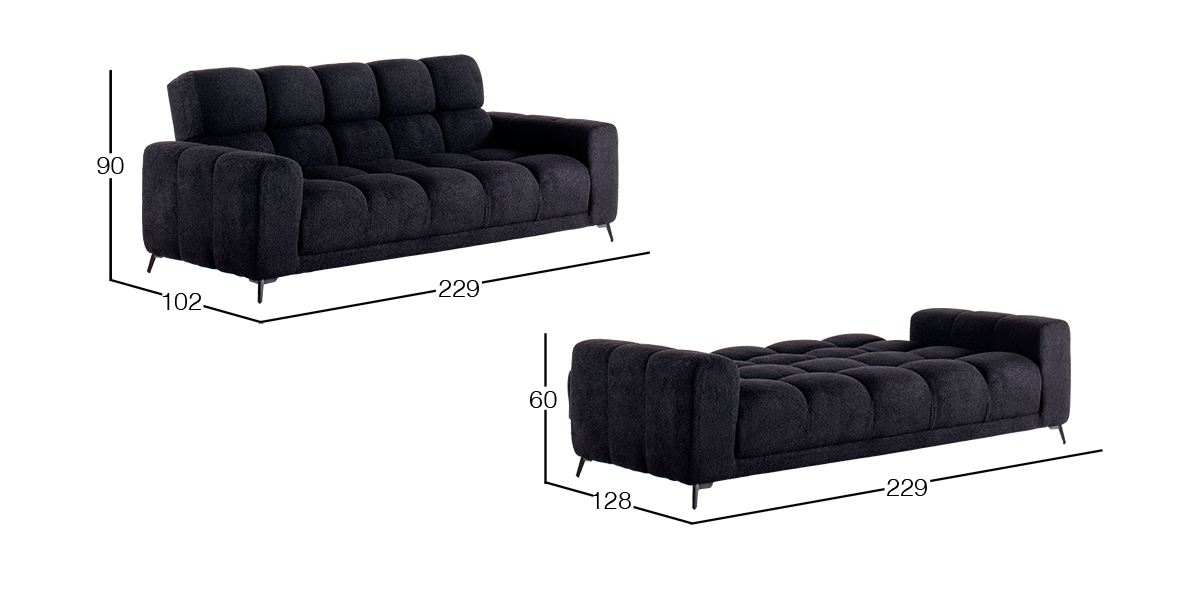 Sofá Cama Nube Negro