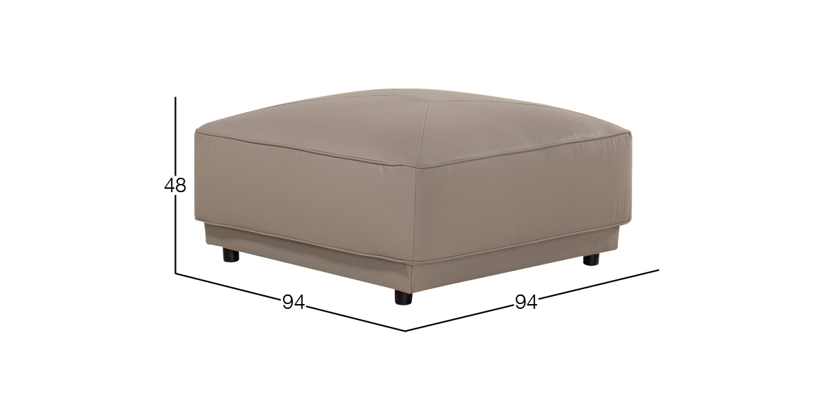 Ottoman de Piel Forever Gris