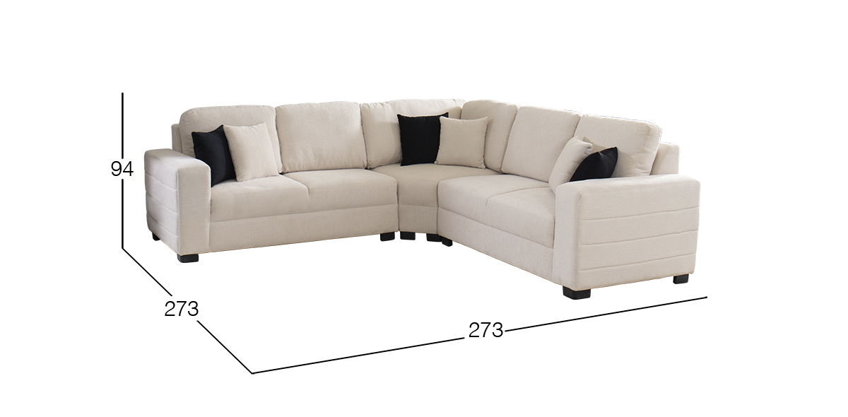 Sala Esquinera Terra Beige 3 Piezas