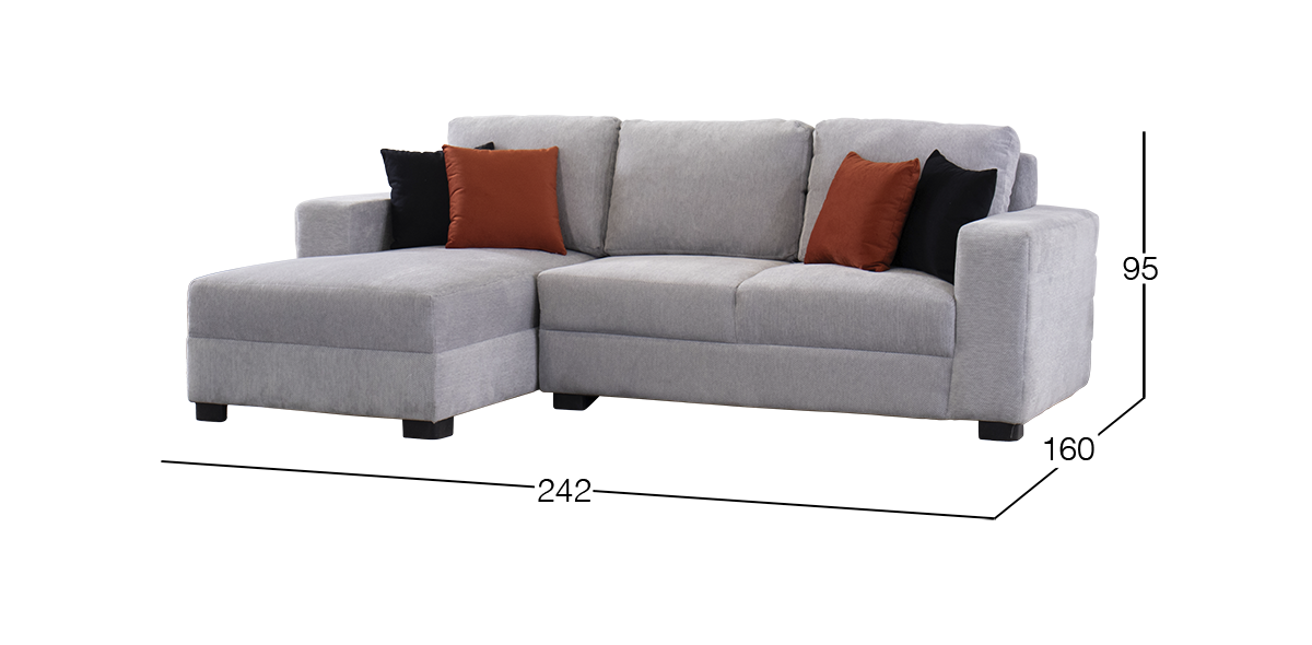 Sala en L Izquierda Terra Gris