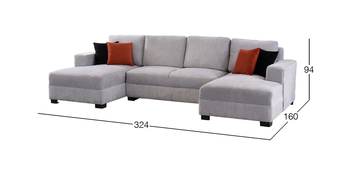 Sala Modular en U Terra Gris