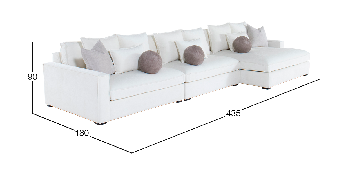 Sala en L Derecha Tramontana Blanca 3 Piezas