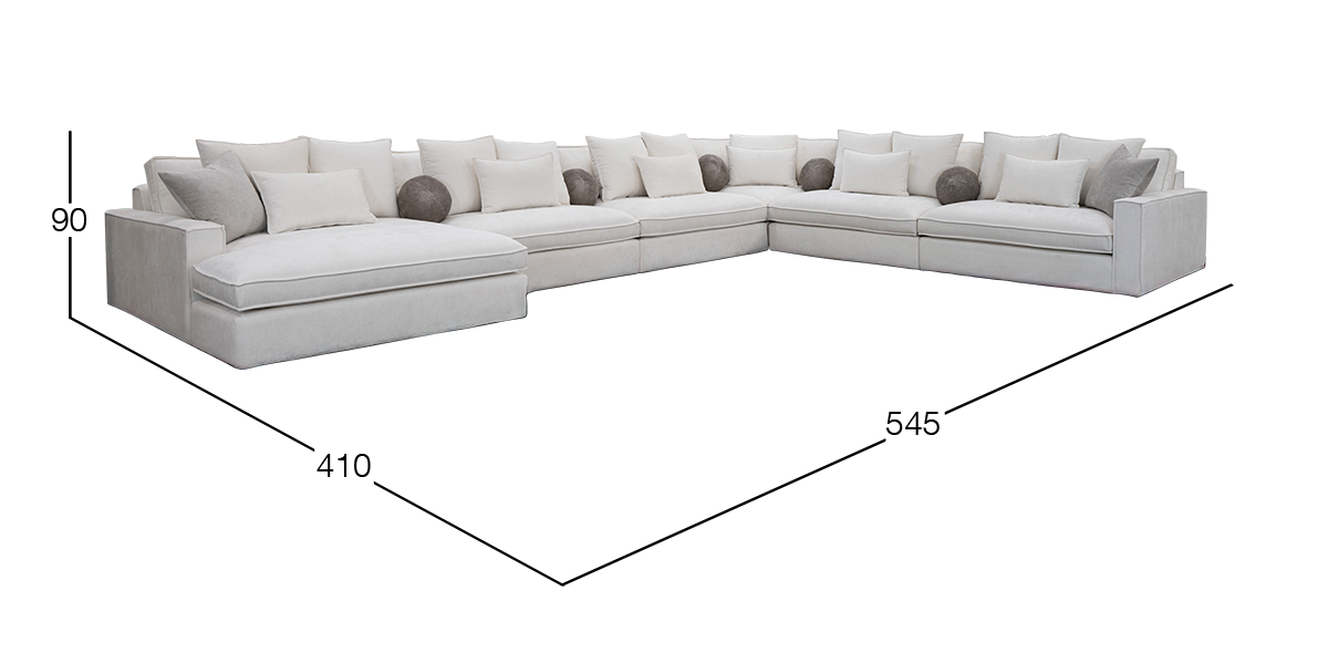 Sala Modular Izquierda Tramontana Blanco 6 Piezas