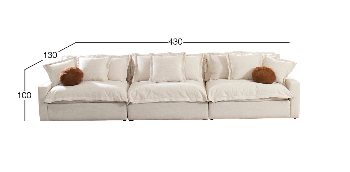 Sofá 3 Plazas Trivoli Beige