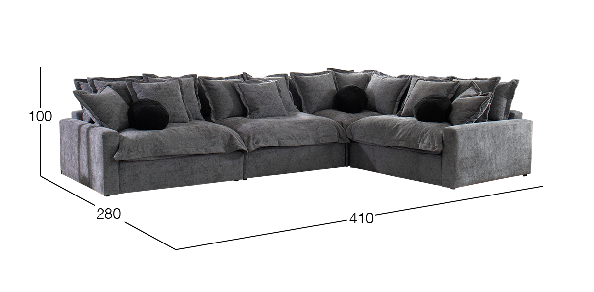 Sala Modular Trivoli Gris 4 Piezas