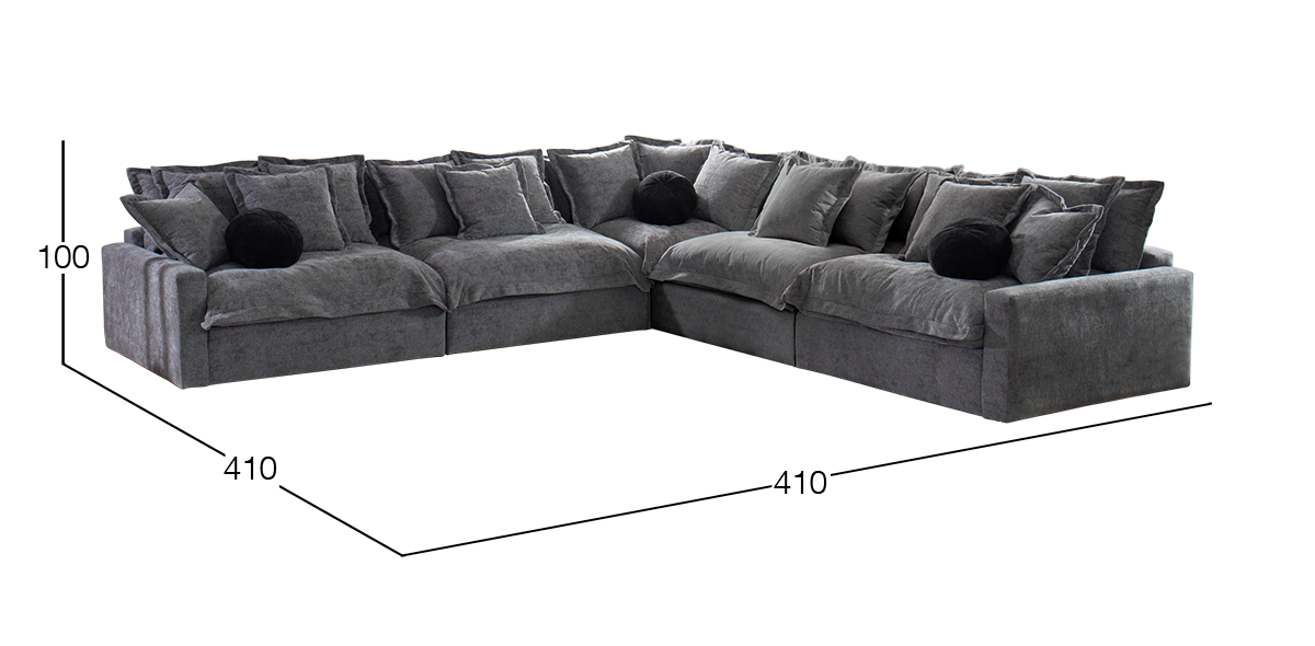 Sala Modular Trivoli Gris 5 Piezas