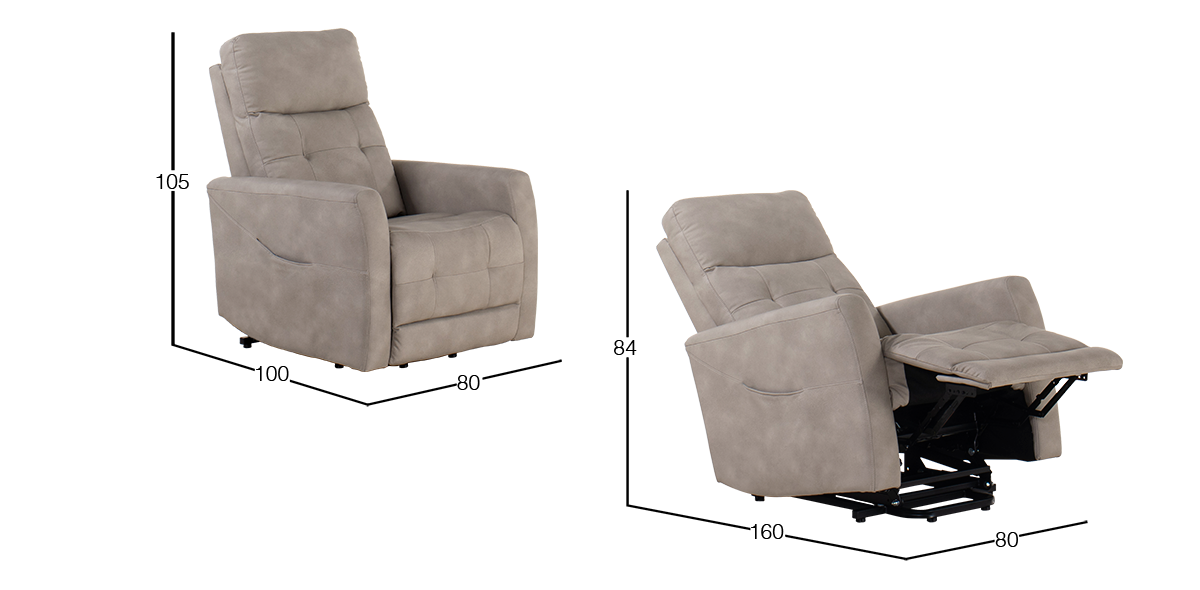 Sillón con Reclinable Eléctrico Olimpia PL Beige