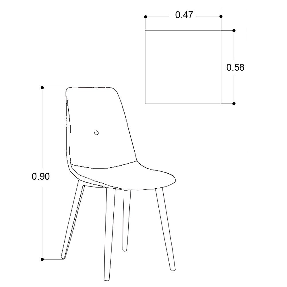 Silla Brent Tela Gris