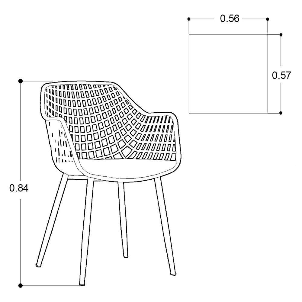 Silla Ocasional Brent Plástico Negro
