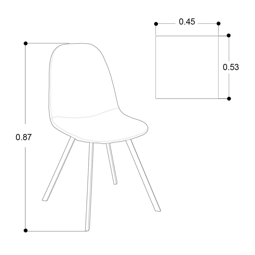 Silla Brent Tela Gris