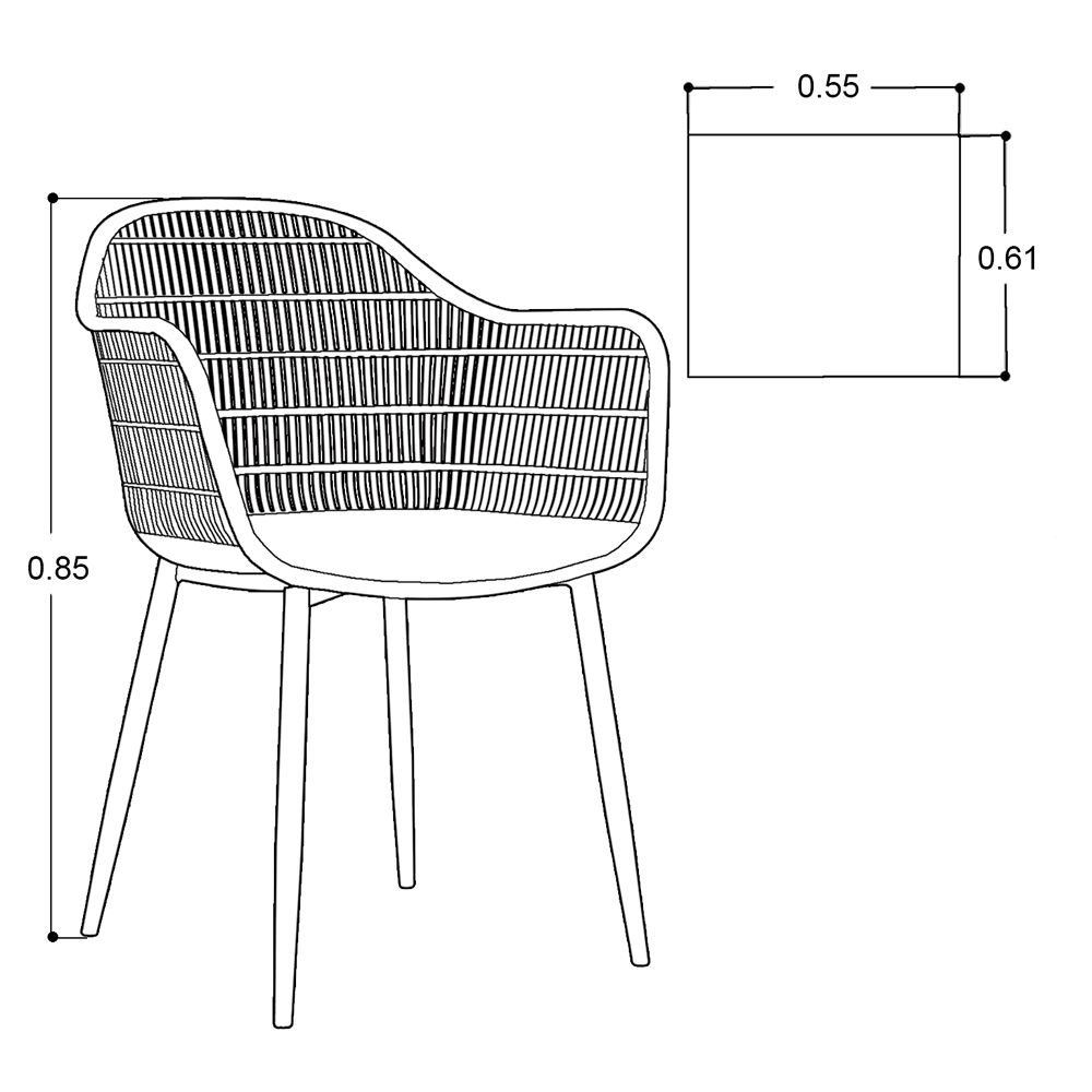 Silla Ocasional Brent Plástico Negro