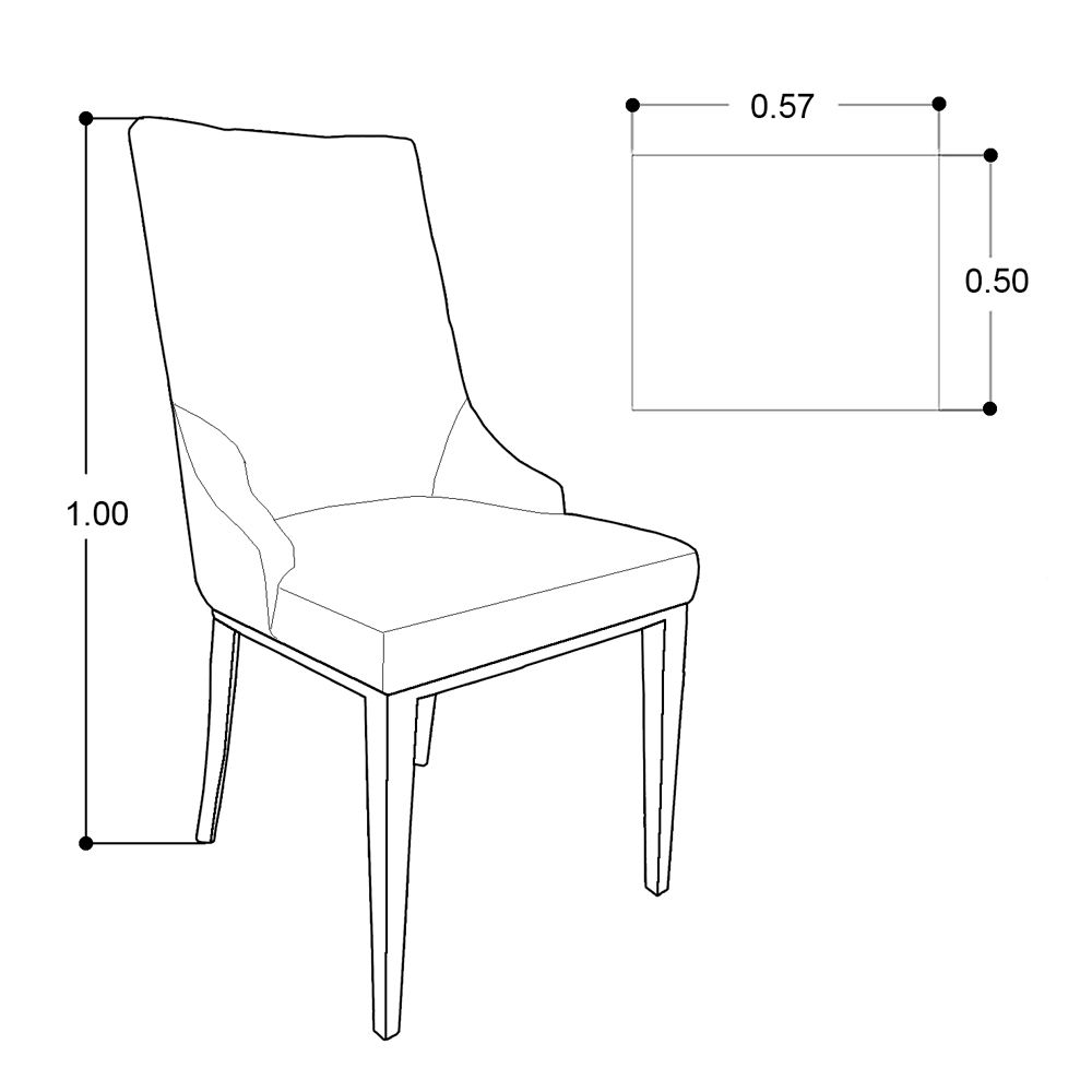 Silla Brent Tela Gris