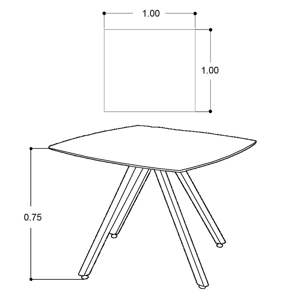 Comedor 100 X 100 Cm Cuadrada Brent Vidrio