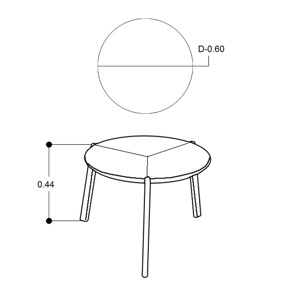 Mesa Ocasional 60 Cm Redonda Brent Madera Caf'é