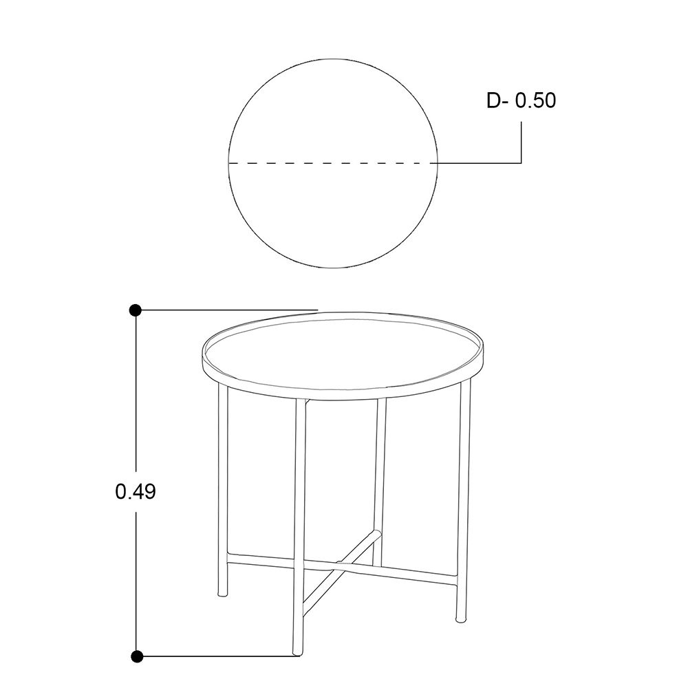 Mesa Ocasional Patas P/Mesa Ocasional 50 Cm Redonda Brent Madera Café